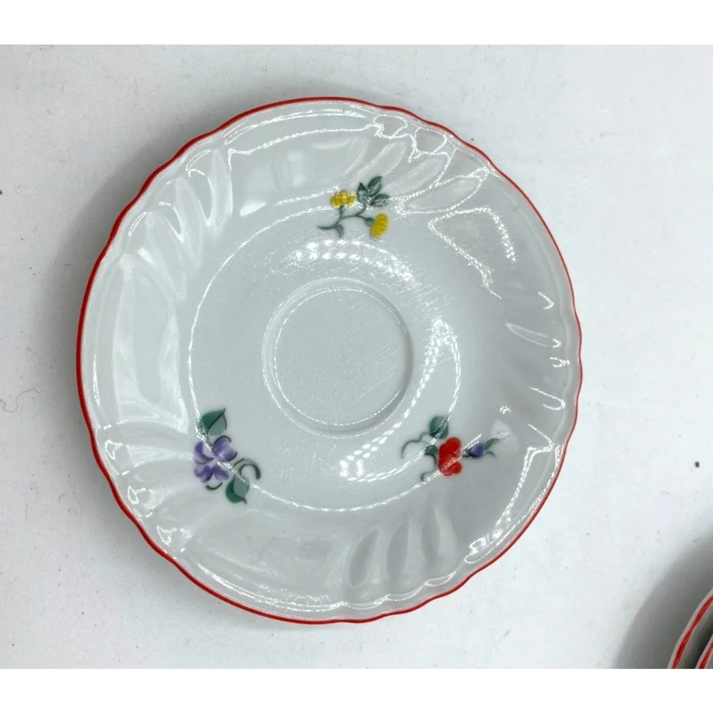 VINTAGE FITZ & FLOYD MULTI COLORED FLORAL PRINTEMPS CUP SAUCER 5